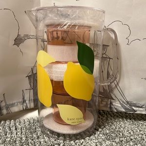 Kate Spade Lemon Pitcher and Set of 2 Cups - NWOT